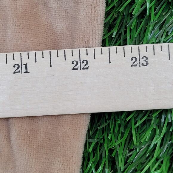 Vintage 80s MOD Velour Sweater Womens XL 22x24 Beige - Picture 9 of 10